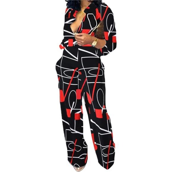 New With Tags Other - New Women's Elegant Business Casual Jumpsuit - Button-Down V-Neck, Long Sleeve,